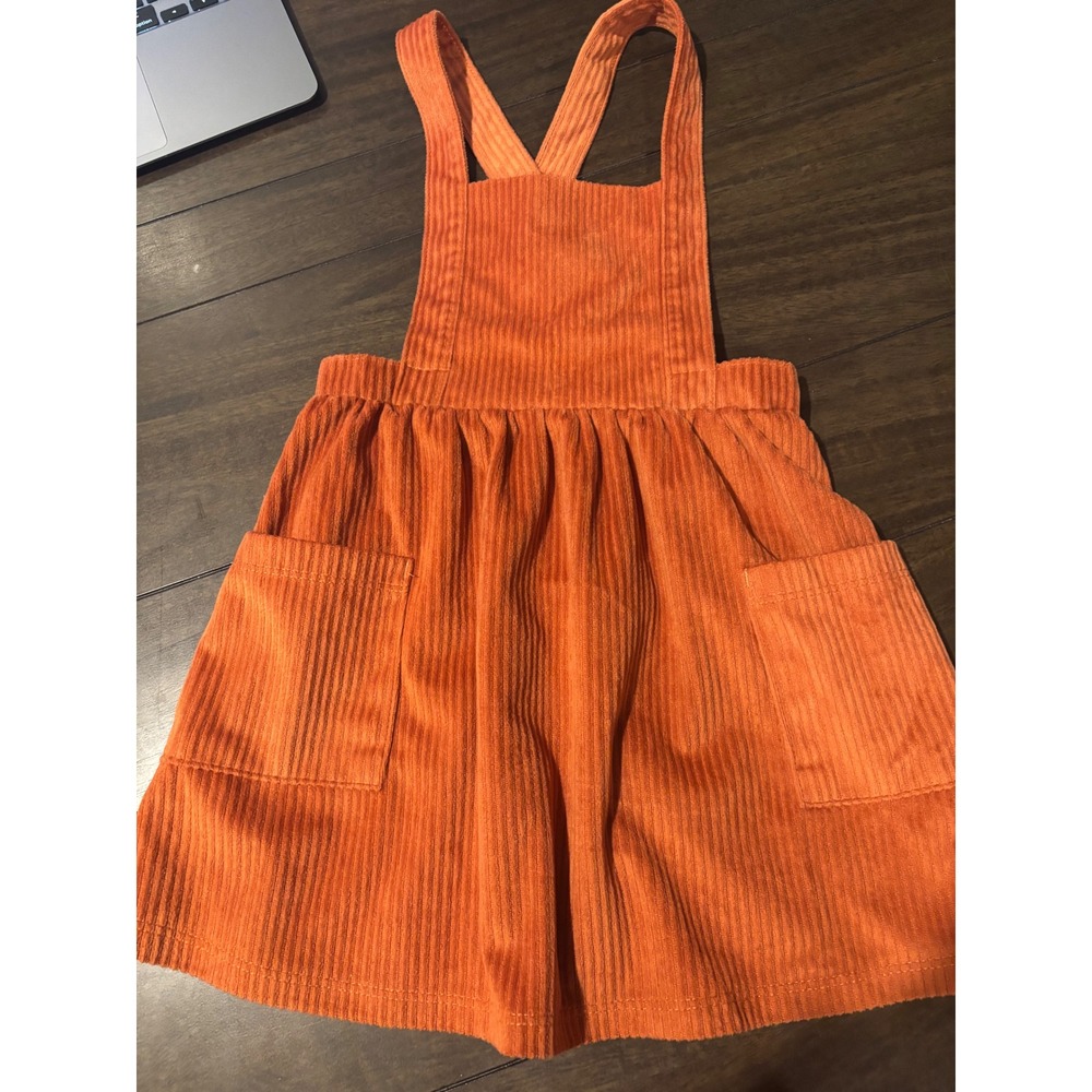 Wonder Nation Girls Burnt Orange Corduroy Jumper Dress Pinafore 3T